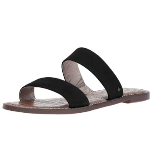 Sam Edelman Gala Black Suede Two-Strap Leather Slide Sandals- Size 8.5 - Picture 3 of 7